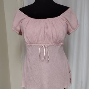 Younique Light Pink Off-Shoulder Blouse